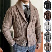 Suéter de Lana Gruesa con Tapa Abierta Chaqueta Cálida Casual para Hombres Moda en Cardigans - details 4
