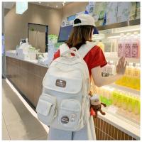 Nueva y bonita versión coreana de la mochila del campus ins para estudiantes femeninas de primaria y secundaria de gran capacidad, mochila ancha con correa para el hombro fuerte y duradera. - details 25