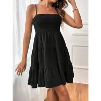 Mini vestido sin mangas con chaleco camisola de verano para mujer, vestido corto acampanado fluido. - details 2