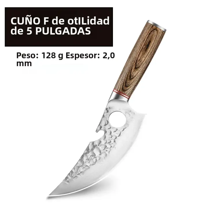 Cuchillo Profesional Forjado a Mano Cuchillo de Acero Carbono Afilado para Frutas, Verduras, Carne - 1
