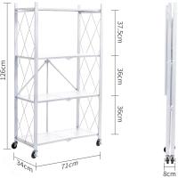 Estantería Plegable de Metal Negro 4 Niveles Carga Pesada Ideal para Cocina, Oficina, Garaje - details 19