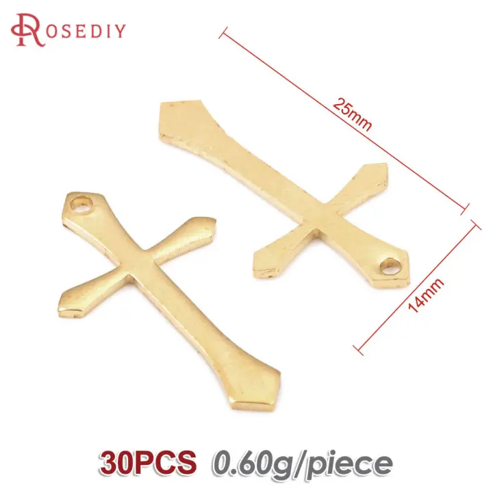 Colgantes de Cruza de Latón Dorado de 18K Joyería DIY Hallazgos de Collares y Pendientes - 1