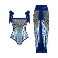 2025 traje de baño estampado con falda de una pieza para mujer, ropa de playa, traje de baño de verano - details 34