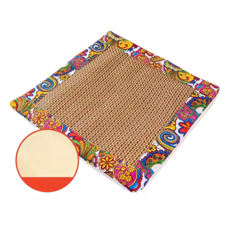 Cojín de asiento de ratán transpirable para decoración del hogar, cómodo y fresco cojín para silla, cojines cuadrados desmontables para asiento de oficina, meditación - 1