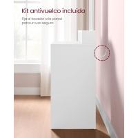 Tocador con Espejo Grande, tocador, 2 cajones, 3 Compartimentos Abiertos, tocador, Moderno, Blanco - details 5