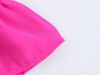 OUWU- Camisa elegante de gasa rosa fuerte para mujer 2025, blusas cortas elásticas con cuello en V y dobladillo con volantes en cascada - details 7