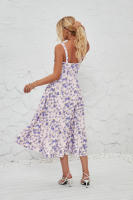 Vestido midi de satén con tirantes finos para mujer, abertura frontal, hueco - details 11
