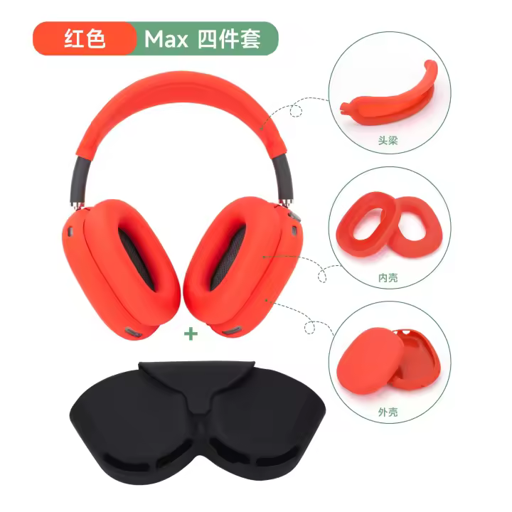 Funda de almacenamiento antiarañazos a prueba de polvo para Airpods Max, Kits 4 en 1, accesorios, funda protectora suave para auriculares Airpods Max - 1