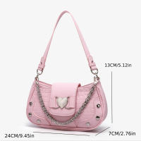 Bolso de Hombro con Decoración de Corazón PY2K Moda Versátil para Mujeres - details 2