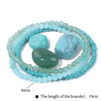Pulsera de Piedras Naturales 4mm con 3pcs Cuarzo Rosa Piedra Amatista Rojo Ágata Turquesa Opalo - details 7