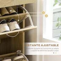 Estrecho Zapatero con 2 Cajones Abatibles y 2 Cajones Extraíbles Espacio para 12 Pares de Zapatos - details 21