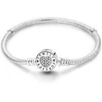 Pulsera Simple de corazón de amor de circón de Plata, fabricación de cuentas DIY, compatible con pulseras Pandora originales, regalo de joyería fina - details 7