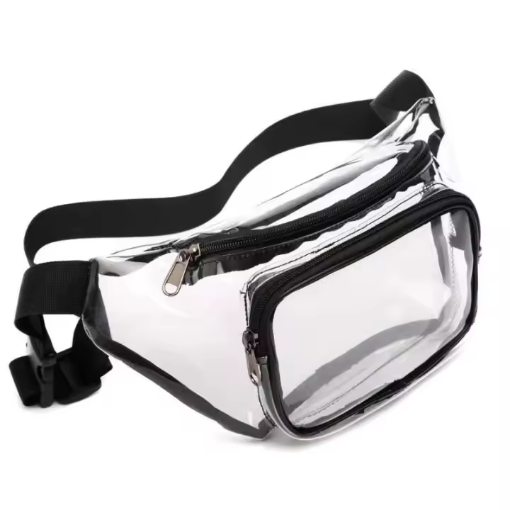 Riñoneras transparentes, riñonera ajustable para deportes al aire libre, correr, paquete transparente, impermeable, bonito bolso de gran capacidad, bolso Banane - 1