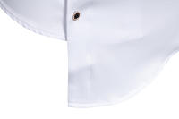 Camisa de Largo Pliegue para Hombres en Otoño Diseño Irregular Elegante Cuello de Standing - details 8