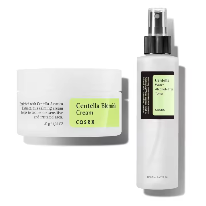 COSRX Rutina de tratamiento del acné: crema para imperfecciones + tónico sin alcohol en agua: dúo calmante y curativo con Centella Asiatica (CIca) para - 1