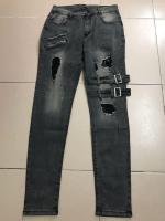 Pantalones vaqueros elásticos Retro para motociclista para hombre, ropa de calle con agujeros, pantalones Cargo de mezclilla ajustados Punk - details 7