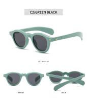 Toyear-gafas de sol ovaladas redondas Vintage para mujer y hombre, lentes de sol de diseñador de marca de lujo, estilo Punk y Rosa, con remaches - details 6
