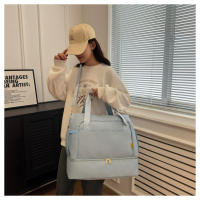 Nueva bolsa de lona impermeable, transpirable y duradera separación en seco y húmedo multifuncional deportes de gran capacidad fitness bolsa de viaje - details 47