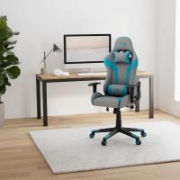 DR90 - Silla Gaming Profesional, Tejido Transpirable, reposabrazos 2D Acolchado, Base Nylon Reforzado, pistón Clase 4, cojín Lumbar y Cervical, Color Gris/Blanco - details 13
