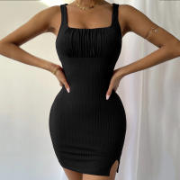 Vestido de punto de tirantes de temperamento Delgado para mujeres - details 12