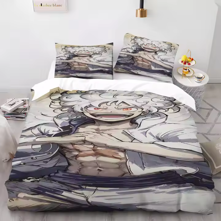 Juego de Ropa de Cama de Dibujos Animados de Mono D Luffy One Piece Tamaño Rey y Reina - 1