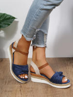 Sandalias de Mujer con Cuñas Moda Hebilla Punta Abierta Cómodas Ligeras Tacones Altos Resistentes al Desgaste para Oficina y Boda - details 2