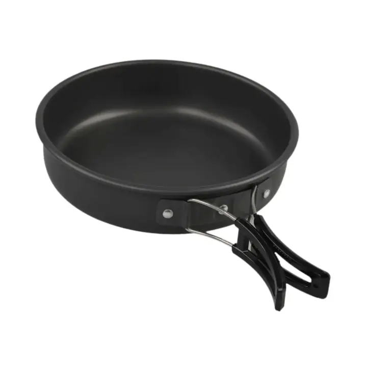 Sartén antiadherente portátil, utensilios de cocina para acampar con mango plegable para mochilero, pícnic al aire libre, viajes - 1