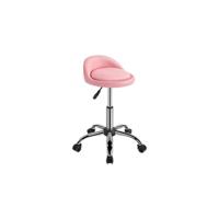 Taburetes de salón giratorios con altura ajustable, sillas con ruedas de 59-70 cm, negro y rosa - details 13