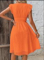 Vestido elegante de verano multicolor con mangas de hoja de loto - details 6