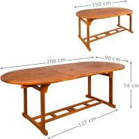 Ovalada Extensible en Madera Acacia Jardín - details 3