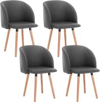 Silla de Comedor Nórdica Ergonómica con Resalto y Brazos Tapizada en Lino Madera para Patas - details 18