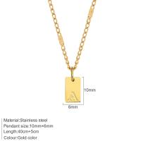 Collar de acero inoxidable dorado para mujer, joyas colgantes con letras - details 2