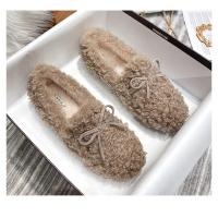 Zapatos planos con lazo para mujer, mocasines de lana rizada con forro de piel de algodón, botas de borreguito, Invierno - details 20