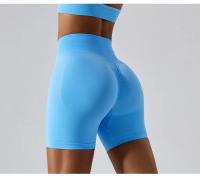 Pantalones cortos de Yoga sin costuras para mujer, mallas deportivas transpirables de secado rápido, de cintura alta, para entrenamiento y gimnasio - details 17