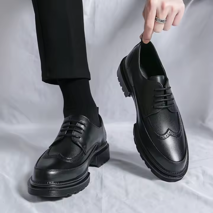 Nueva Moda De Los Hombres De La Boda Del Novio Zapatos De Cuero Vestido De Negocios De Los Hombres Zapatos De Cuero Casual - 1