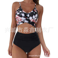 Bikini de dos piezas de cintura alta con estampado de leopardo, traje de baño sexy para mujer - details 22