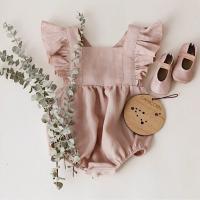 Adorable ropa de lino para bebé, body infantil con manga de encaje con volantes para niñas pequeñas, Pelele de princesa - details 3