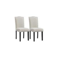 Juego de 2 Sillas de Comedor Silla Acolchada con Respaldo Alto Patas de Madera Silla de Tela para Comedor Cocina - details 7
