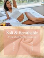 6 unidades/juego de tangas de algodón para mujer, bragas femeninas acanaladas de tiro bajo, Tanga para mujer, Bikini Sexy 7, ropa íntima de S-XL suave de Color sólido para chica - details 5
