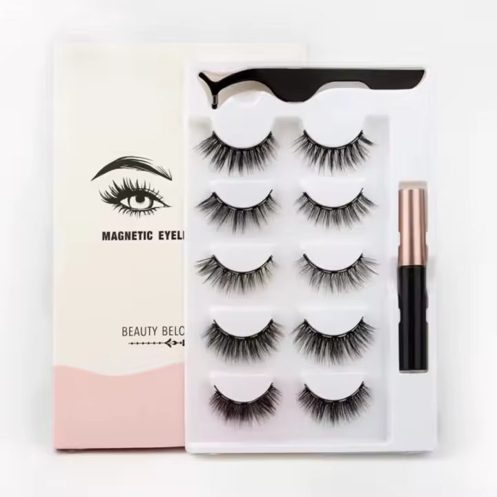 Set de Pestañas Magnéticas Naturales Extensión de Pestañas de Visón Suave - 1