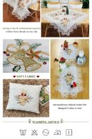 Mantel blanco ENCE para decoración, funda de cojín con campanas bordadas, velas, camino de mesa navideña, vacaciones personales - details 4