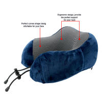 Almohada De Viaje Suave En Forma De U Para Cuello Con Memoria De Espuma Almohadilla De Soporte Para Cervical Uso En Avión Y Hogar - details 15