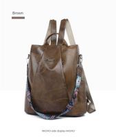 Mochila de Cuero Suave Casual para Mujeres Impermeable, Resistente al Desgaste, Antirrobo con Patrones de Parche Bolsa de Hombro Grande con Lining de Dacron - details 36