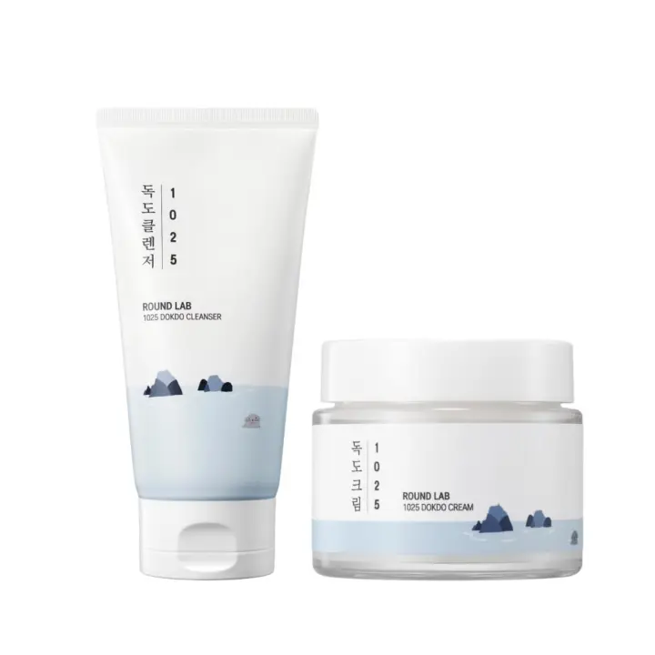 Hot ROUND LAB 1025 Limpiador 150ml+ Crema Dokdo 80ml Duo |   Hidratación para pieles sensibles, exfoliación suave, hidratación las 24 horas. - 1