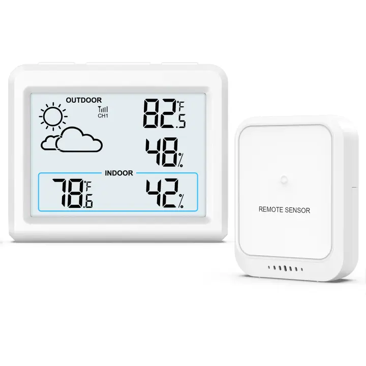 ORIA Estación de Tiempo Inalámbrica Monitor de Temperatura Digital para Interiores y Exteriores - 1