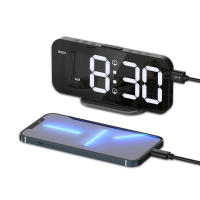 ORIA-reloj despertador Digital LED de 6,7 pulgadas, dispositivo electrónico para mesita de noche y escritorio, 12/24H - details 8