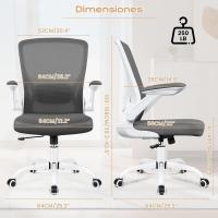 reposabrazos plegables, silla de ordenador giratoria de tejido de malla de 360 ° , gris oscuro - details 2