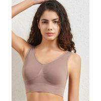 Women solid color fitness sports bra top gym yoga athletic tight workout soft brassiere padded - details 22