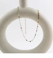 Collar de cristal de colores simples, cadena de clavícula, regalo - details 7
