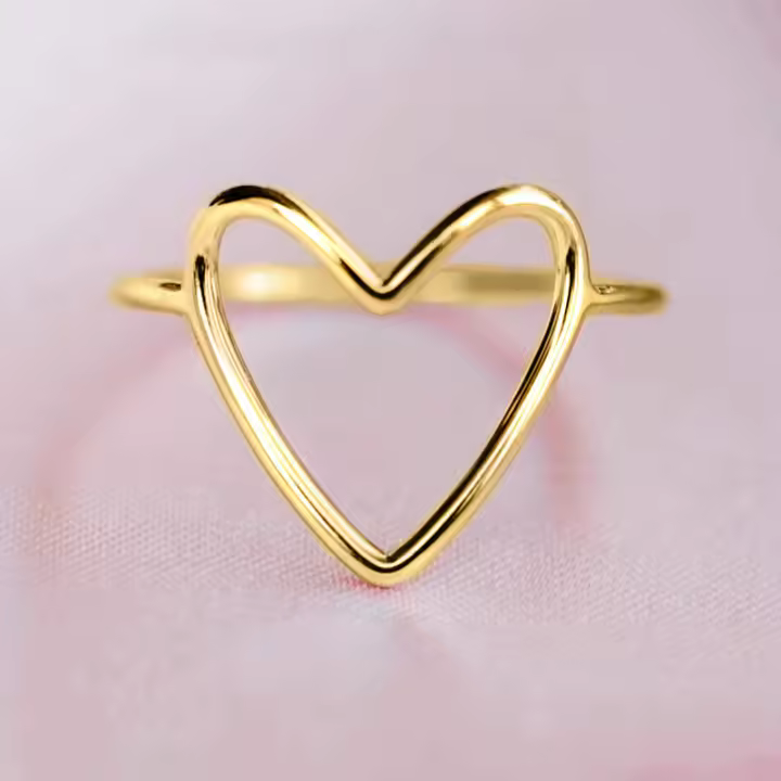 Anillo con diseño de corazón, accesorios de moda para mujeres y niñas, joyería exquisita y que combina con todo para regalo de cumpleaños - 1